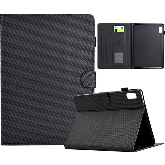 Case for Lenovo Tab M9 9.0" 2023, Carbon Fiber Pattern Premium PU Leather Wallet Stand Protective Auto Sleep Wake Cover with Pen Slot for Lenovo Tab M9 9.0" 2023, Black