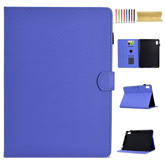 Case for Lenovo Tab M9 9.0" 2023, Carbon Fiber Texture PU Leather Multi-Angle Viewing Stand Shockproof Flip Case with Card Slots Magnetic Clasp, for Lenovo Tab M9 9.0" 2023, Purple