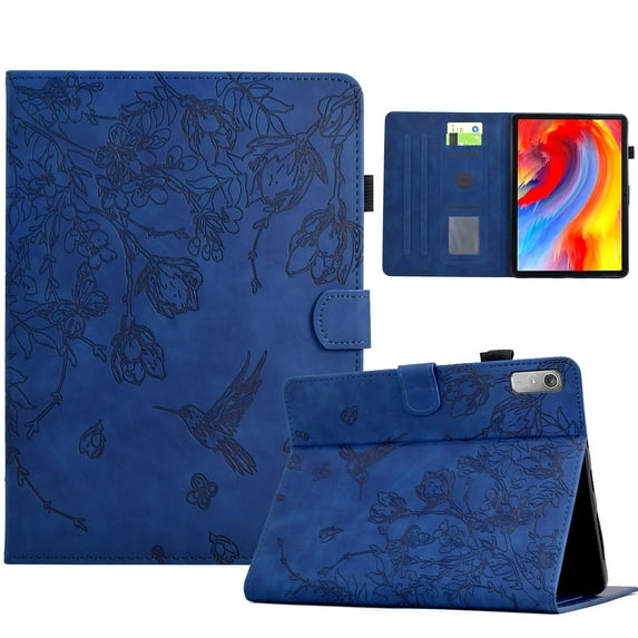 Case for Lenovo Tab M9 9.0" 2023, PU Leather Kickstand Shockproof Flip Case with Card Slots & Pencil Slot & Magnetic Clasp Auto Sleep / Wake Function Cover, Darkblue