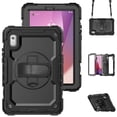 thumbnail image 1 of Case for Lenovo Tab M9 9.0 Inch 2023 Released TB-310FU with Screen Protector, 360 Degree Rotating Kickstand Hand Strap Heavy Duty Shockproof Cover with Shoulder Strap, Black, 1 of 7
