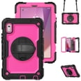 thumbnail image 1 of Case for Lenovo Tab M9 9.0 Inch 2023 Released TB-310FU with Screen Protector, 360 Degree Rotating Kickstand Hand Strap Heavy Duty Shockproof Cover with Shoulder Strap, Rose PC, 1 of 7