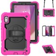 thumbnail image 1 of Case for Lenovo Tab M9 9.0 Inch 2023 Released TB-310FU with Screen Protector, 360 Degree Rotating Kickstand Hand Strap Heavy Duty Shockproof Cover with Shoulder Strap, Rose, 1 of 7