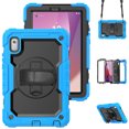 thumbnail image 1 of Case for Lenovo Tab M9 9.0 Inch 2023 Released TB-310FU with Screen Protector, 360 Degree Rotating Kickstand Hand Strap Heavy Duty Shockproof Cover with Shoulder Strap, Sky Blue, 1 of 7