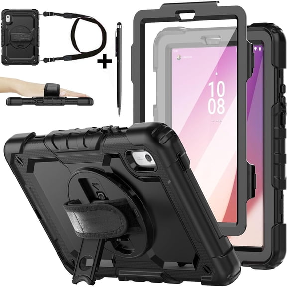Case for Lenovo Tab M9 9 inch 2023 TB-310FU with Screen Protector | Full Body Shockproof Protective Cover with Pen Holder Stand Hand Shoulder Strap Stylus Pen
