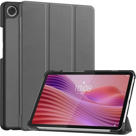 Case for Lenovo Tab One 8.7'' / Tab K9 Case, Folding Folio Ultra-Thin PU Leather Stand Case Cover with Auto Wake/Sleep for Lenovo Tab K9 8.7 Inch Gray