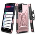 thumbnail image 1 of Case for Lively Jitterbug Smart4 / TCL 40 XL / TCL 40 T Case with Kickstand Belt Clip Holster Case w/Tempered Glass Screen Protector Phone Case Cover for Jitterbug Smart 4 - Rose Gold, 1 of 5