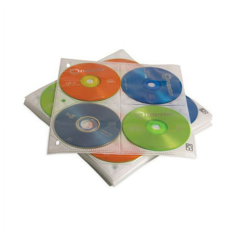 Two-Sided CD Storage Sleeves for Ring Binder, 8 Disc Capacity, Clear, 25 Sleeves Two-Sided CD Storage Sleeves for Ring Binder, 8 Disc Capacity, Clear, 25 Sleeves