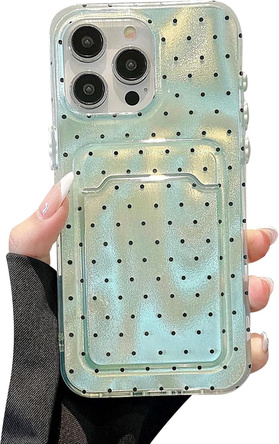 Dteck for Samsung Galaxy S23 Plus Case Wallet Case with Credit Card Holder Hidden Mirror, All-Round Protection Shockproof Silicone Protective Phone Cover for Samsung Galaxy S23+ 6.6 Inch, Blue