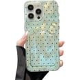 thumbnail image 1 of Case Luxury Glitter Credit Card Holder for iPhone,Cute Polka Dot,Full Body Protection,Wallet Shockproof Cover (Green,iPhone 16), 1 of 7