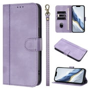 Case for MOTO E22i 4G Wallet Phone Cover with Wrist Strap, Card Slots and Cash Pocket, PU Leather Magnetic Closure and Anti-Drop Stand Flip Protective Shockproof Case