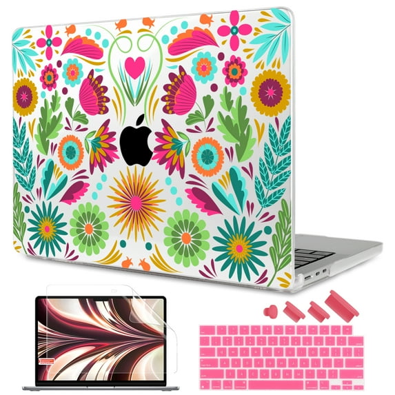 Case For MacBook Air 13.6 inch M2 Chip 2022 Release With Touch ID Model A2681 Plastic Hard Shell Cover With Screen Protector/USB C Adapter/Keyboard Cover