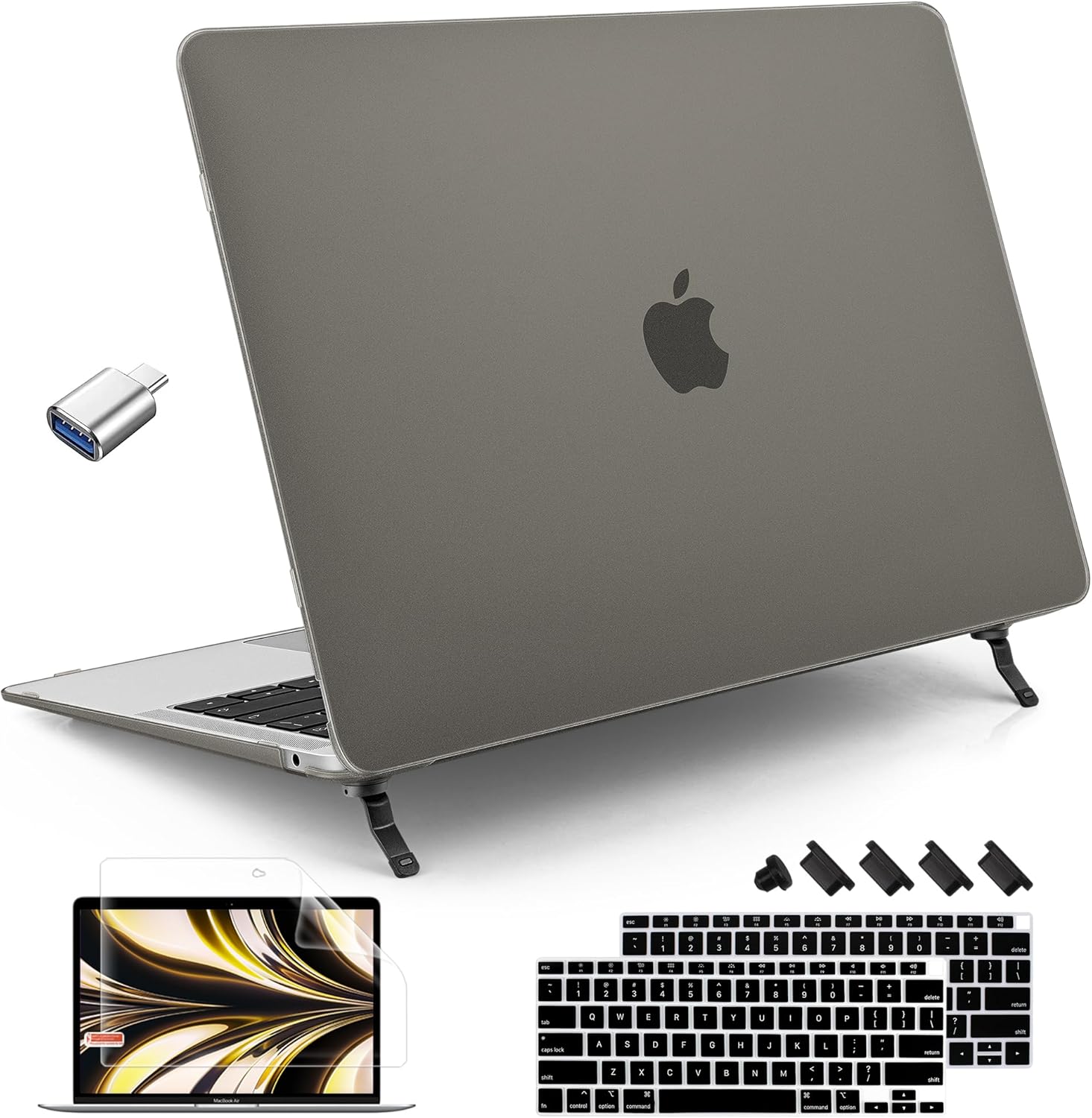 Custodia KEROM Per MacBook Air 13" (A2337/A2179/A1932): Cover Rigida In Plastica Con Copritastiera, Design Girasole