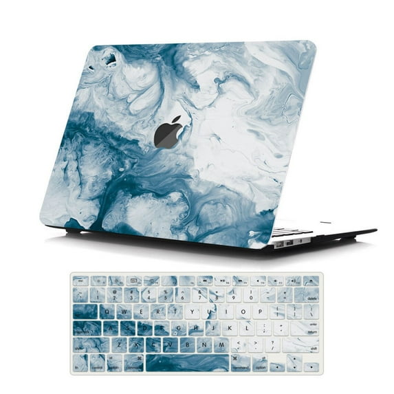 Case for MacBook Air 13 inch with Keyboard Cover, MacBook Air 13 inch Case 2020 Release A2337 A2179 A1932, GMYLE Snap on Plastic Hard Shell Case Cover with Keyboard Skin Set (Golden Blue Ink)