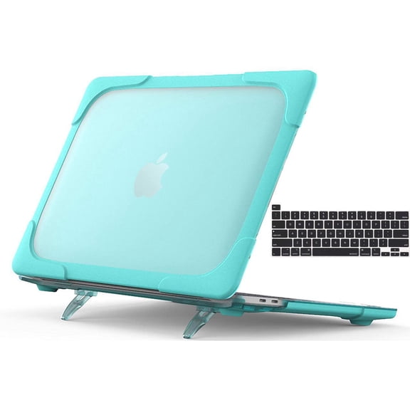 Case for MacBook Pro 13 2019 2018 2017 2016 A2159 A1989 A1706 A1708, Heavy Duty Plastic Hard Shell Shockproof Cover with Fold Kickstand & Keyboard Cover
