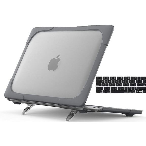 Case for MacBook Pro 13 2019 2018 2017 2016 A2159 A1989 A1706 A1708, Heavy Duty Plastic Hard Shell Shockproof Cover with Fold Kickstand & Keyboard Cover