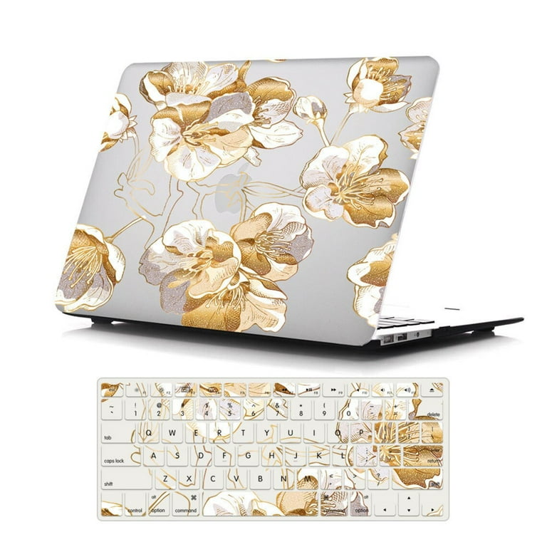 Case for MacBook Pro 13 inch with Keyboard Cover, MacBook Pro 13 inch Case  2020 A2338 M1 A2251 A2289 A2159 A1989, GMYLE Floral Snap on Hard Shell Case  Cover Keyboard Skin Set (