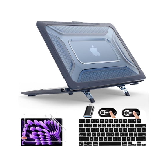 Case for MacBook Pro 13 inch M2 2024 2023 2022-2016 A2338 M1 A2251 A2289 A2159 A1989 A1708 A1706, Laptop Hard Cover with Kickstand, Keyboard Skin, Screen Protector, Camera Cover USB C Adapter