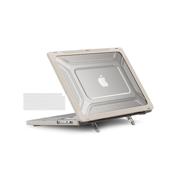 Case for MacBook Pro 14 inch 2023 2022 2021 M2 A2779 A2442 M1 Chip with Touch ID, Heavy Duty Hard Protective Cover Shell with Kickstand, Keyboard Skin