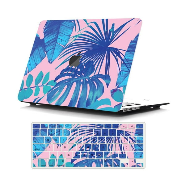 Case for MacBook Pro 15 inch with Keyboard Cover, MacBook Pro 15 inch Case A1707 A1990, GMYLE Floral Snap on Hard Shell Case Cover Keyboard Skin Set (Tropical Leaf Pink)