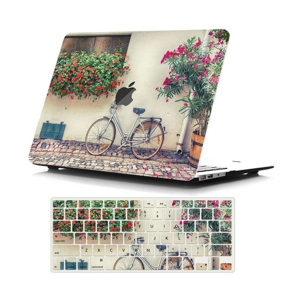 Case for MacBook Pro 15 inch with Keyboard Cover, MacBook Pro 15 inch Case A1707 A1990, GMYLE Floral Snap on Hard Shell Case Cover Keyboard Skin Set (Vintage Street Corner)