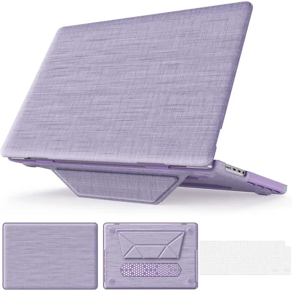 Case for MacBook Pro 16 inch 2025 2024 2023 2022 2021 M4 M3 M2 M1 A3186 A3403 A2991 A2780 A2485 Fabric Textured Hard Shell Case with Foldable Kickstand & Keyboard Cover