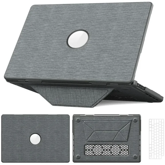 Case for MacBook Pro 16 inch 2025 2024 2023 2022 2021 M4 M3 M2 M1 A3186 A3403 A2991 A2780 A2485, Fabric Textured Hard Shell Cover with Foldable Kickstand & Keyboard Cover & Logo Cutout