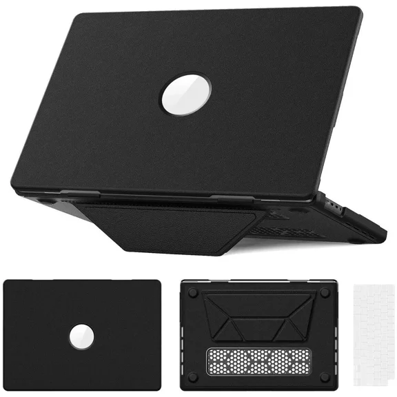 Case for MacBook Pro 16 inch 2025 2024 2023 2022 2021 M4 M3 M2 M1 A3186 A3403 A2991 A2780 A2485, PU Leather Hard Shell Cover with Foldable Kickstand & Keyboard Cover & Logo Cutout