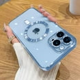 thumbnail image 1 of Case Made for iPhone 15 Pro 6.1 Inch [Built-in Camera Protector] [Compatible with MagSafe] Anti-Scratch Shockproof Protective Electroplated Case for Women Men - Light Blue, 1 of 12