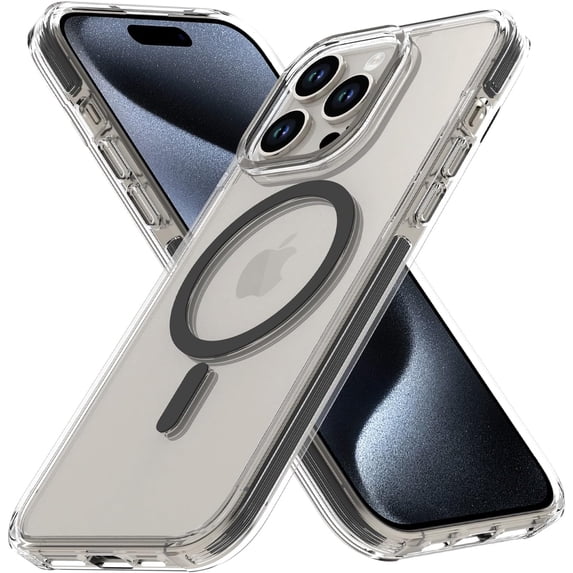 Case Made for iPhone 15 Pro 6.1 Inch (Compatible with MagSafe) Anti-Yellow Clear Phone Case Anti-Scratch Shockproof Protective Slim Case for Women Men - Gray
