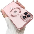 thumbnail image 1 of Case Made for iPhone 15 Pro Max 6.7 Inch [Built-in Camera Lens Protector] [Compatible with MagSafe] Anti-Scratch Shockproof Protective Slim Electroplated Case for Women Men - Pink, 1 of 14