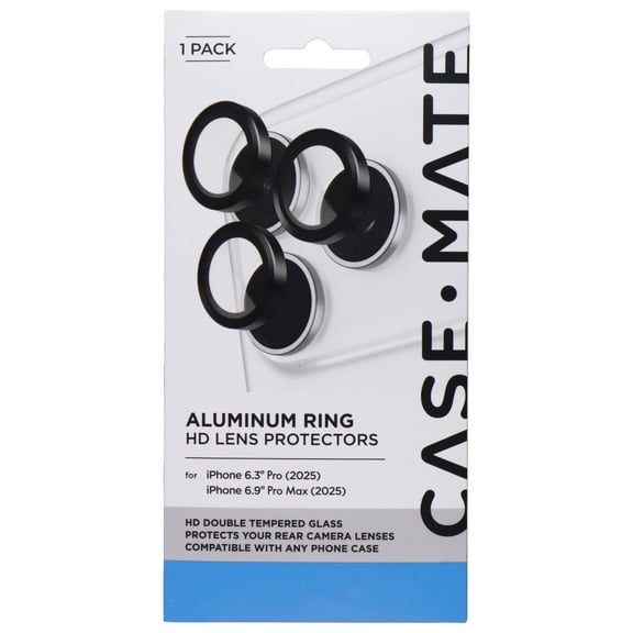 Case-Mate Aluminum HD Lens Protectors for Apple iPhone 17 Pro/Pro Max - Black