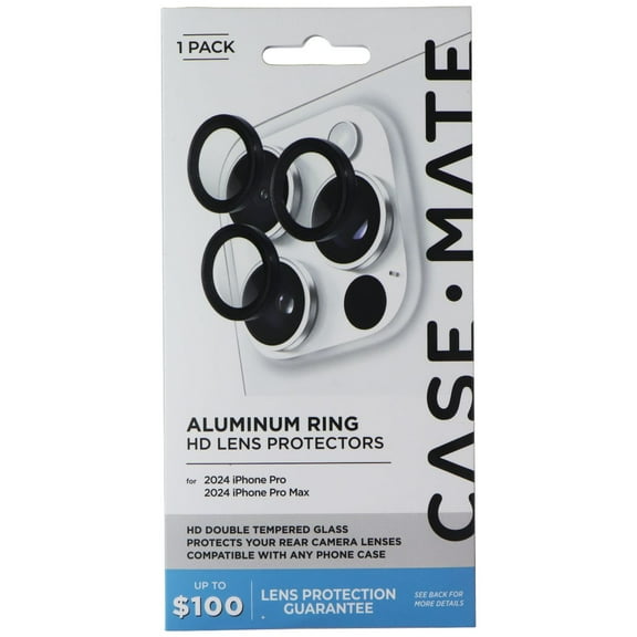 Case-Mate Aluminum Ring Lens Protectors for iPhone 16 Pro / 16 Pro Max - Black