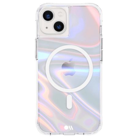 Case-Mate - Soap Bubble Hardshell Case w/ MagSafe w/ Antimicrobial for iPhone 13 - Iridescent