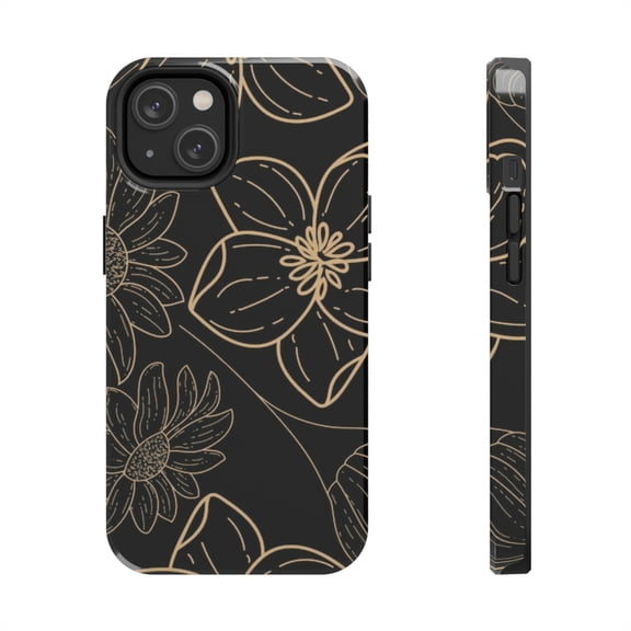 Case-Mate Apple iPhone 14 Pro Max Plus Tough Phone Case Black Floral Slim