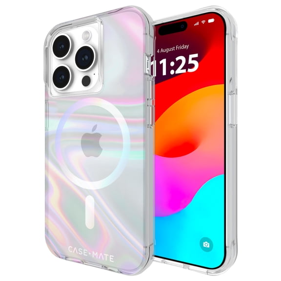 Case-Mate Apple iPhone 15 Pro Case [MagSafe Compatible] - 12Ft. Drop Protection - Soap Bubble