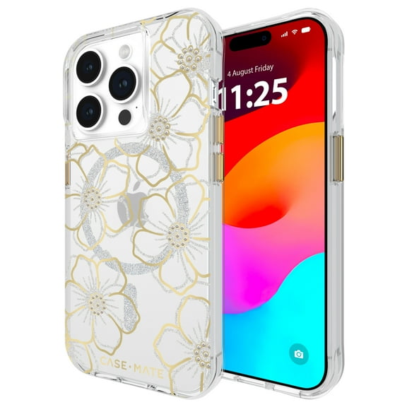 Case-Mate Apple iPhone 15 Pro Case [MagSafe Compatible] - 12ft Drop Protection - Floral Gems