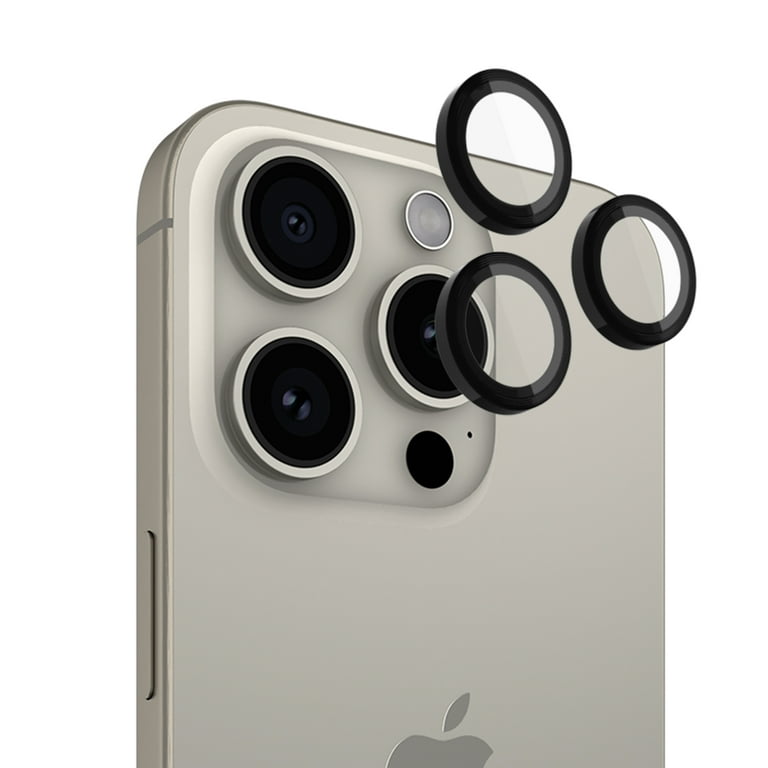 Case-Mate Apple iPhone 15 Pro Max / iPhone 15 Pro Camera Lens Protector  with Aluminum Rings - Black 