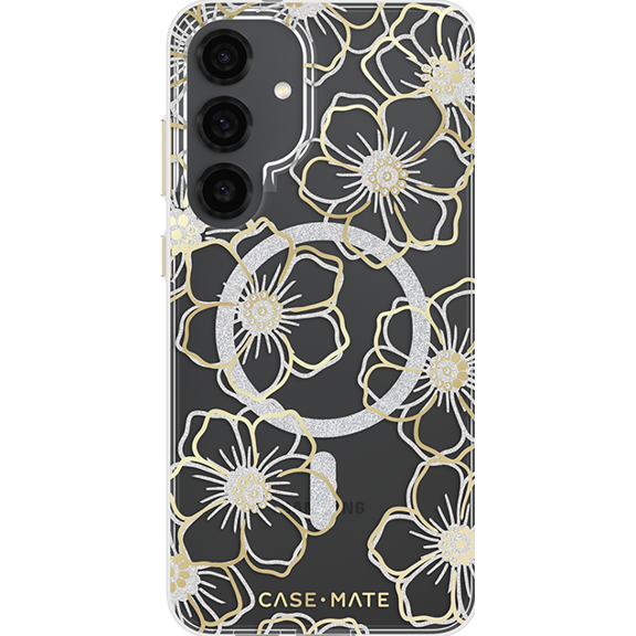Case Mate Built- In - Magnets Work With Accessories 12 FT Drop Protection Floral Gems Case For Samsung Galaxy S25+
