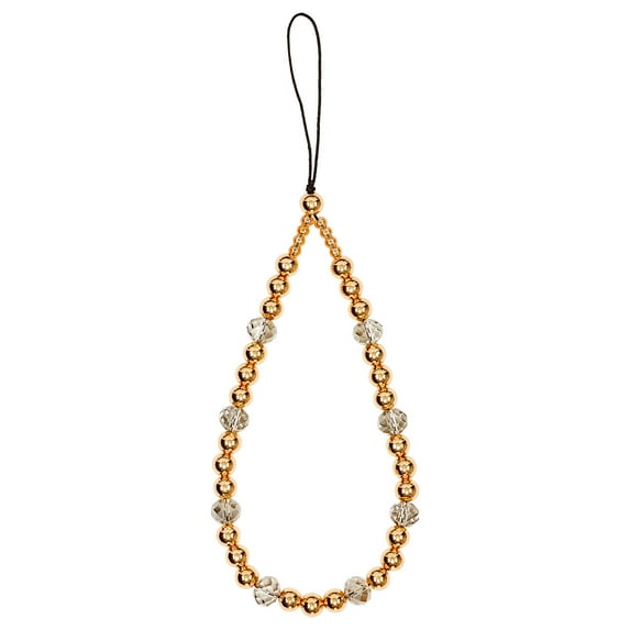 Case-Mate Cell Phone Charm Strap with Beaded Golden Crystal - Hands-Free Secure Wrist Grip