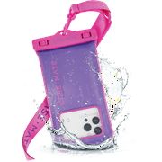 Case-Mate IP68 Floating Waterproof Phone Pouch / Case with Detachable Crossbody Lanyard - Purple Paradise