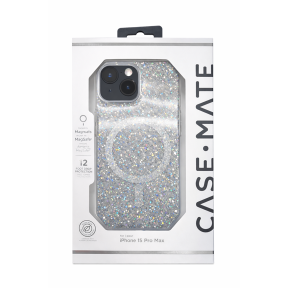 Case-Mate Iphone 15 Pro Max Case Twinkle Disco [12ft Drop Protection] [Compatible With Magsafe] Magnetic Cover With Cute Bling Sparkle For Iphone 15 Pro Max 6.7", Anti-Scratch, Shockproof, Slim