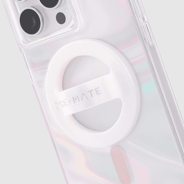 Case-Mate Soap Bubble Magnetic Soft Loop Grip [MagSafe Compatible] Phone Ring Holder for iPhone 15 14 13 Pro Max - Iridescent