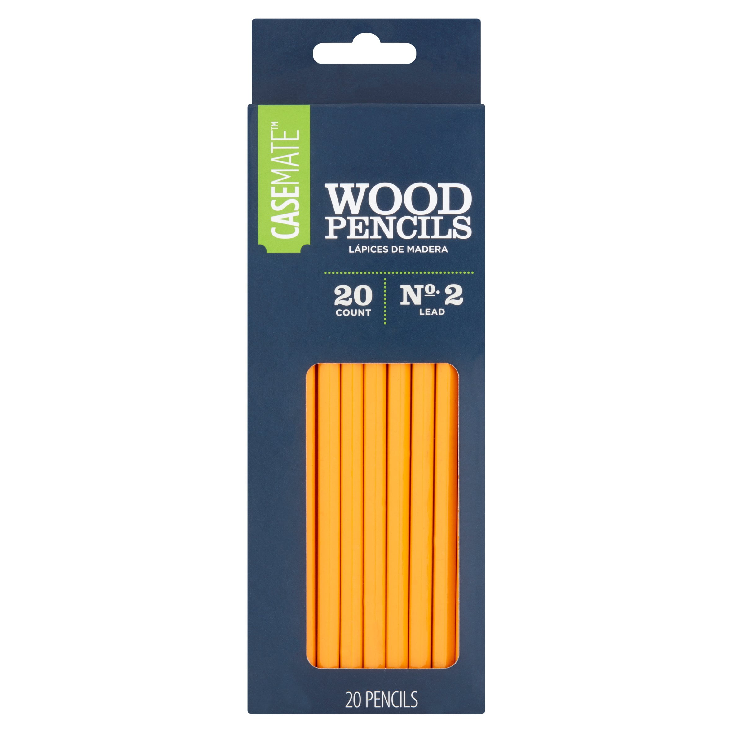 Case-Mate Pencils, No 2 Lead, Yellow, 20 Count
