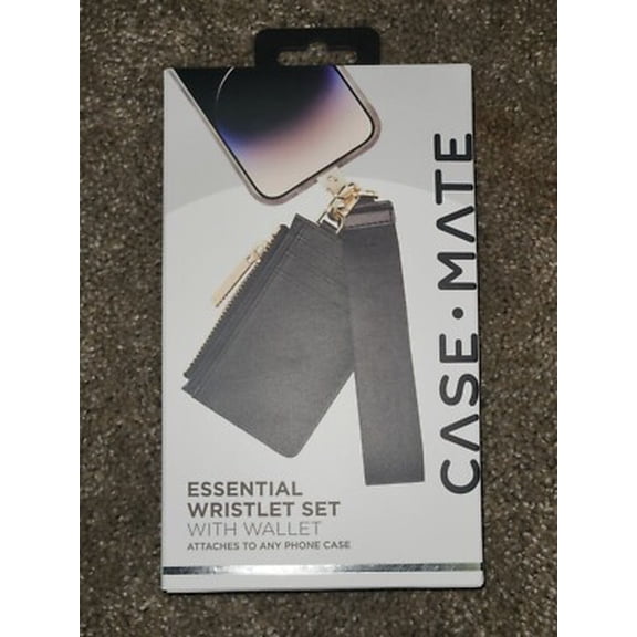 Case-Mate Phone Strap - Essential Wristlet Set with Wallet in Black: Android & iPhone Compatibility
