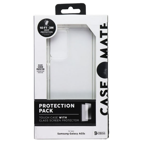 Case-Mate Protection Pack Case + Glass for Samsung Galaxy A03s - Clear