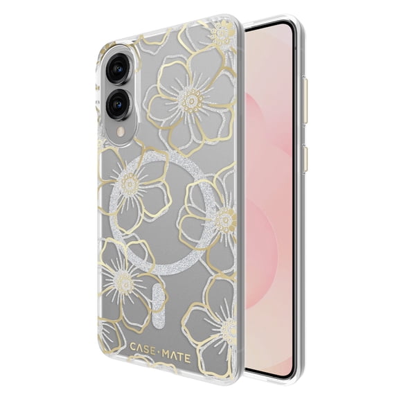 Case-Mate Samsung Galaxy S25 Edge Floral Gems Magnetic Case - Gold