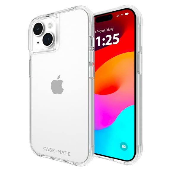 Case-Mate Tough Series Apple iPhone 15 Case [Wireless Charging Compatible] - 12ft Drop Protection - Clear