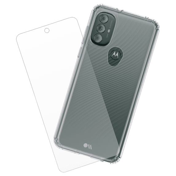 Case-Mate Tough Motorola G Power Case and Screen Protector - Clear