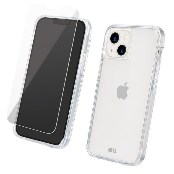 Case-Mate Tough Series Apple iPhone 13 Mini Case with Screen Protector - 12Ft. Drop Protection & 9H Hard Tempered Glass - Clear