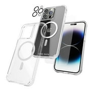 Case-Mate Tough Series Apple iPhone 14 Pro Max Case [MagSafe Compatible] w/ Tempered Screen Protector & Lens Protector - Clear
